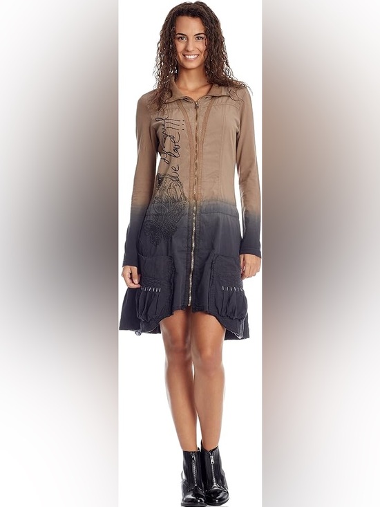 Desigual Dresses & Skirts - Desigual y2k Ombre Midi Dress in Brown and Black